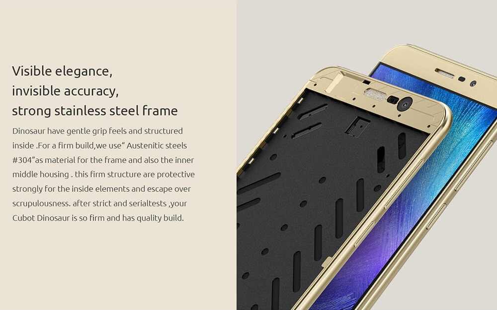 [HK Stock]CUBOT DINOSAUR Smartphone 5.5inch IPS HD 4G FDD-LTE Android 6.0 3GB 16GB MTK6735A Quad Core 4150mAh Battery Utra-thin OTG Hoknot - Gold