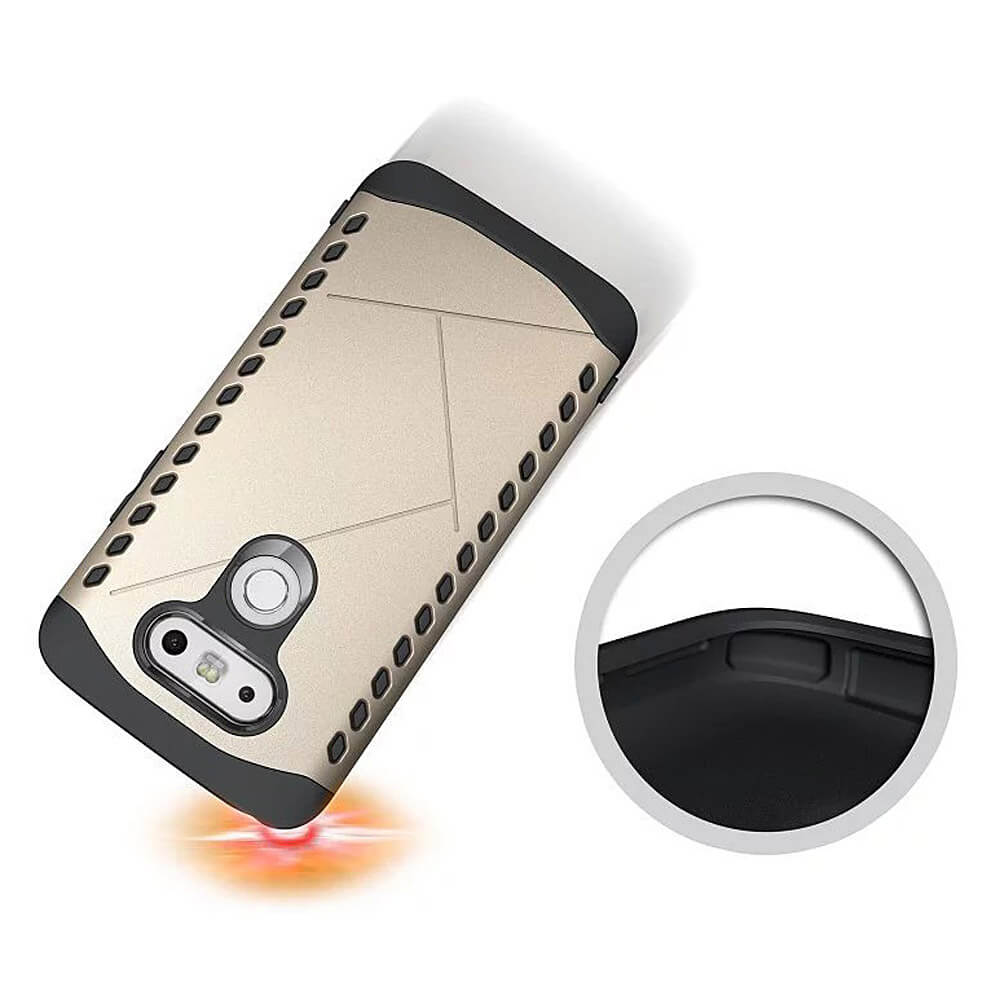 Phone Case For LG G5 TPU + PC Protective Back Cover Shockproof Phone Shell - Gold