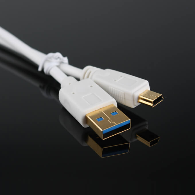 3FT Gold-plated USB 3.0 Male A to Mini 10Pin Male Cable Connector Adapter Cable - White