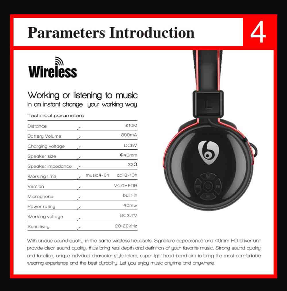 Ovleng V8-2 Wireless Over-ear Bluetooth Stereo Headset Movie Game Headphone with Mic - Black