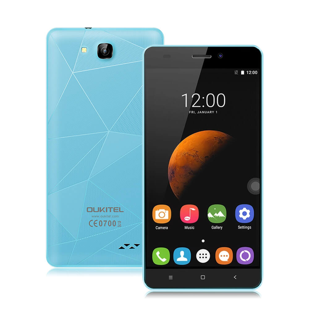 [HK Stock]OUKITEL C3 5.0 Inch HD Screen Android 6.0 MT6580A 3G Smartphone 1GB RAM 8GB ROM Quad Core 1.3GHz 8.0MP Camera WIFI GPS - Blue