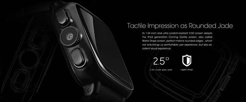 UWatch UC08 Android 4.4 3G WiFi GPS Smart Watch Phone MTK6572A Heart Rate Monitor 512MB 4GB SIM Card 3.0MP Camera 600mAh Battery IP67 Waterproof - Black
