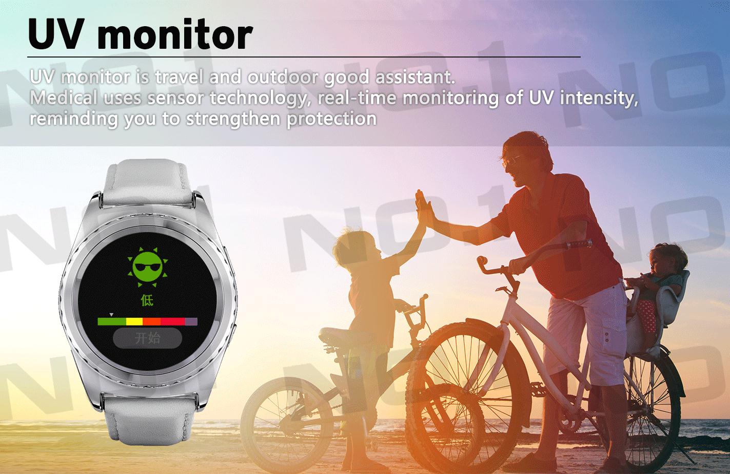 No.1 G4 MTK6261 Smartwatch Phone Heart Rate Monitor Fitness Tracker Support 2G SIM/TF Card For Android (Leather Band) - Black