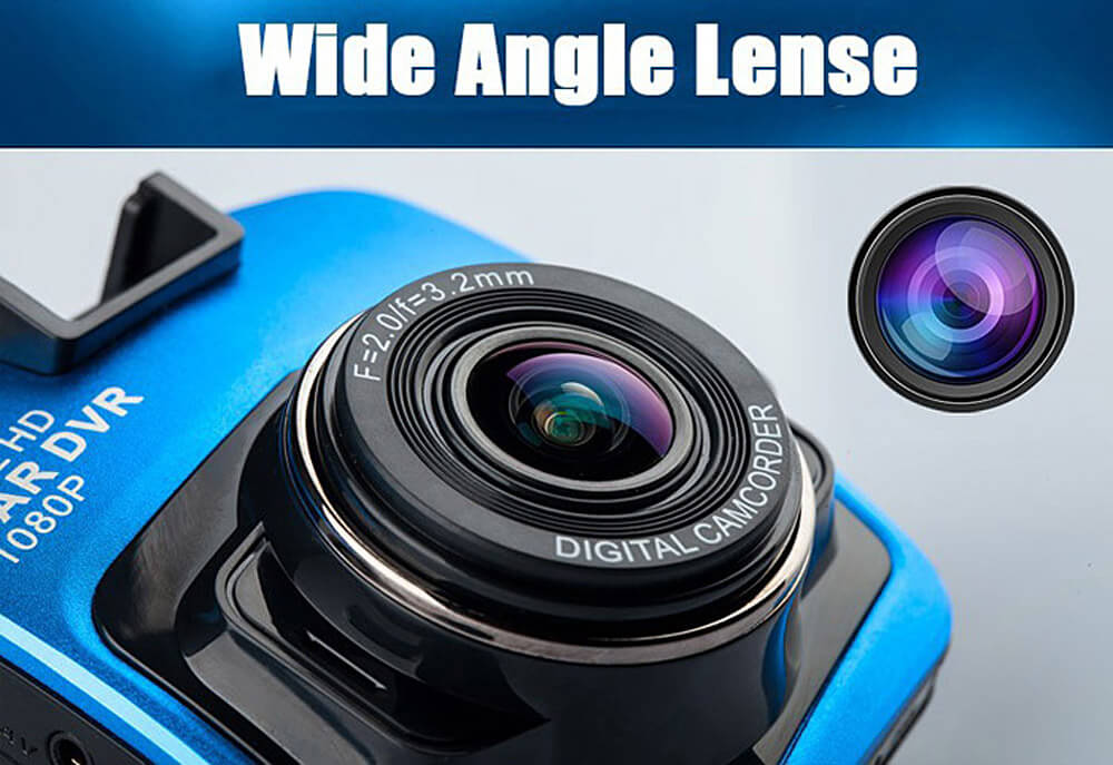 GT300 720P 2.4inch Car Dashcam Video Recorder Generalplus 1248 CMOS Image Sensor 120 Degree View Angle Night View Car DVR - Black
