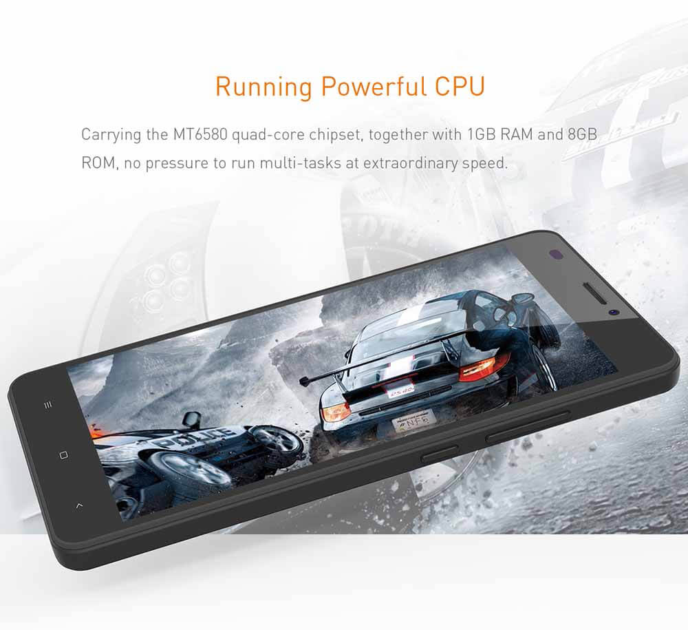 [HK Stock]OUKITEL C3 5.0 Inch HD Screen Android 6.0 MT6580A 3G Smartphone 1GB RAM 8GB ROM Quad Core 1.3GHz 8.0MP Camera WIFI GPS - White