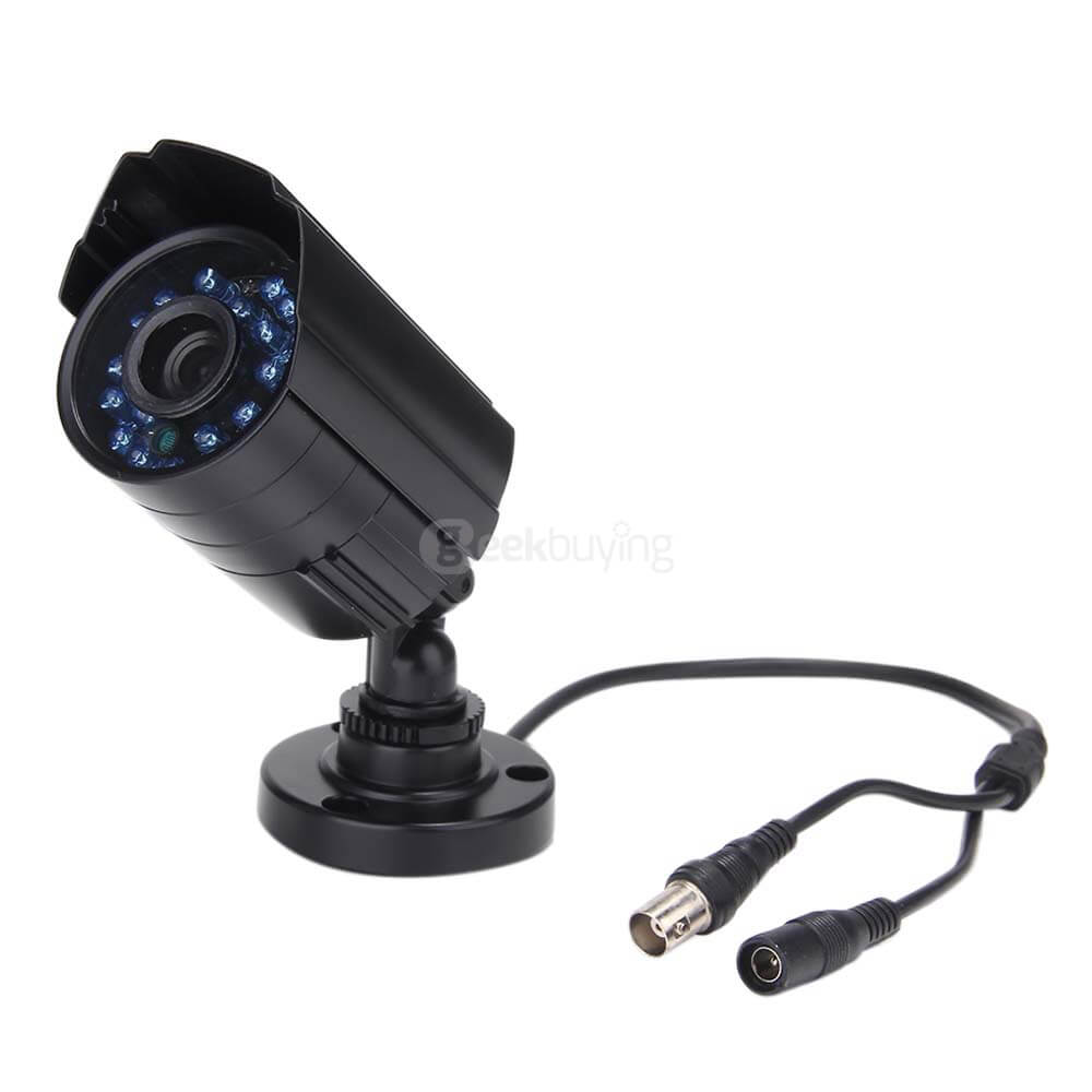 H.264 1/4' Color CMOS Weatherproof Surveillance DVR Kit with 24 LEDs 480TV Lines 3.6mm Lens 4CH CCTV Camera System