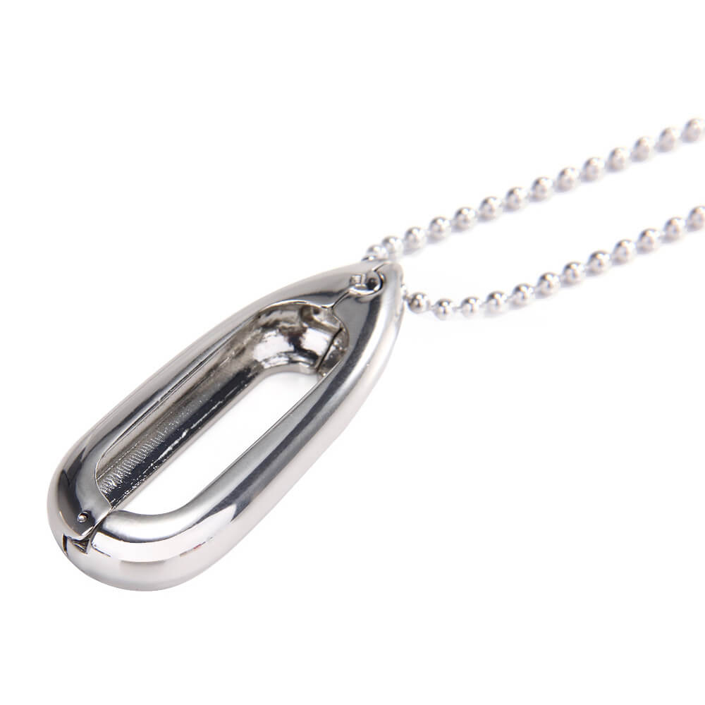 New Water Drop-shaped Metal Necklace Pendant Case for Xiaomi Miband / 1S Smart Bracelets - Silver