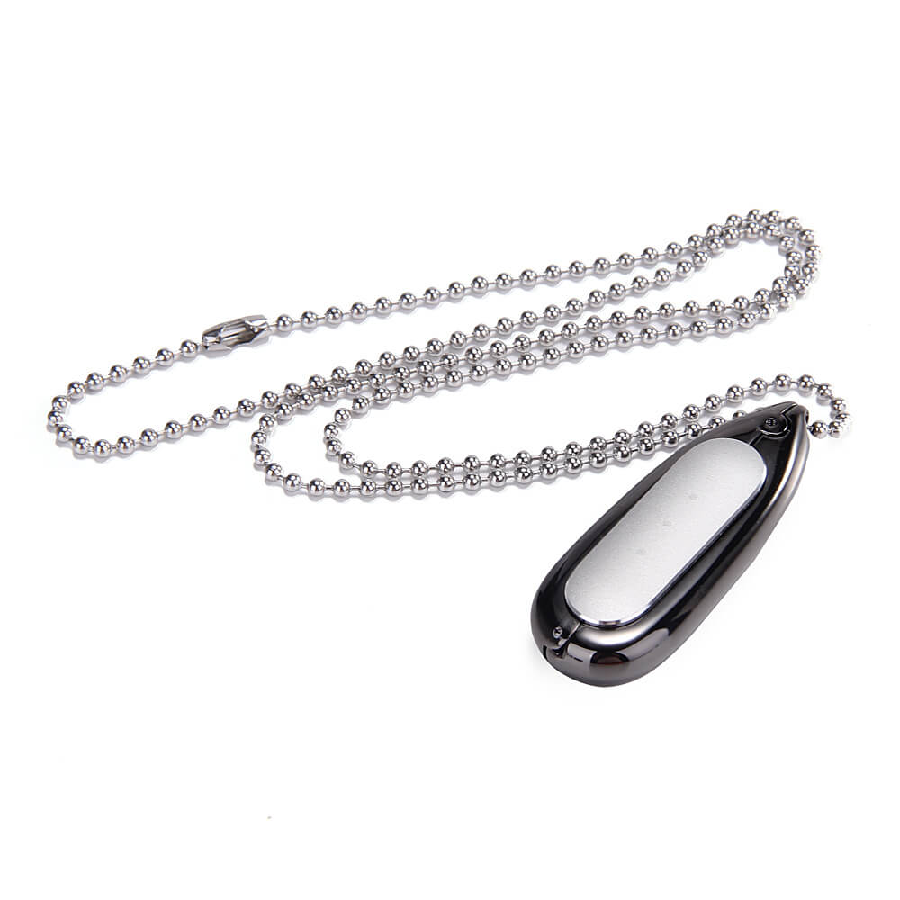 New Water Drop-shaped Metal Necklace Pendant Case for Xiaomi Miband / 1S Smart Bracelets - Black