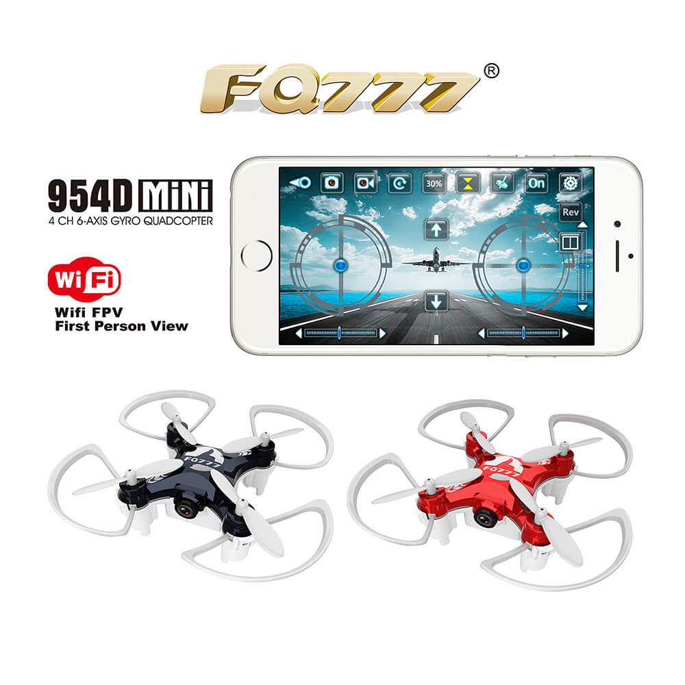 FQ777-954D WIFI FPV Camera Altitude Hold Mode 3D Flip 6-AXIS GYRO RC Nano Quadcopter BNF - Red