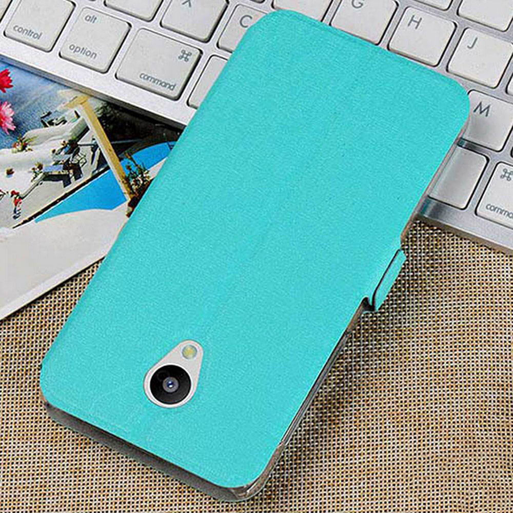 Leather Case For Meizu M3 Note Flip Cover Drop-resistance Protective Case With Window Phone Holder - Blue