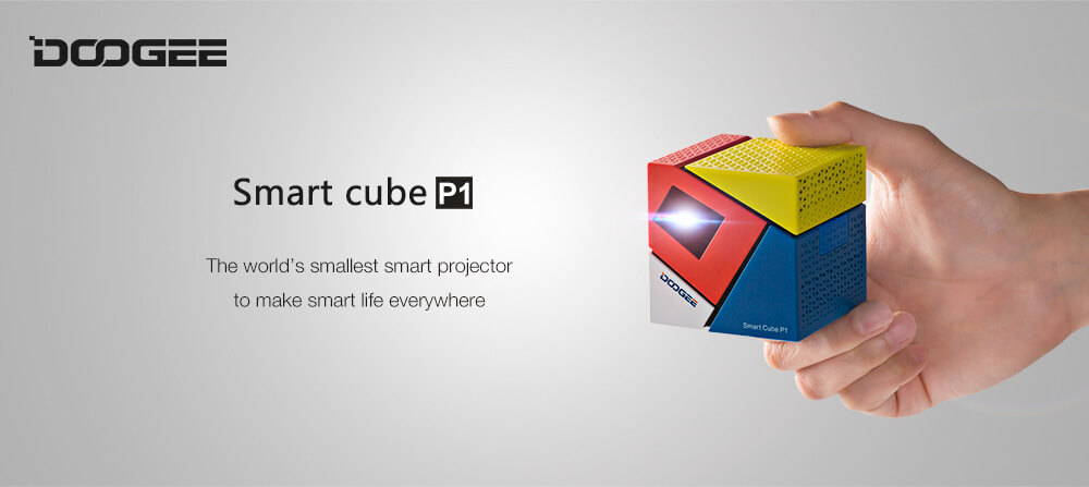 DOOGEE P1 1000LM DLP Projector 2.4G WiFi 1G/8G Bluetooth 4.0 4800mAh Miracast DLNA - Rainbow