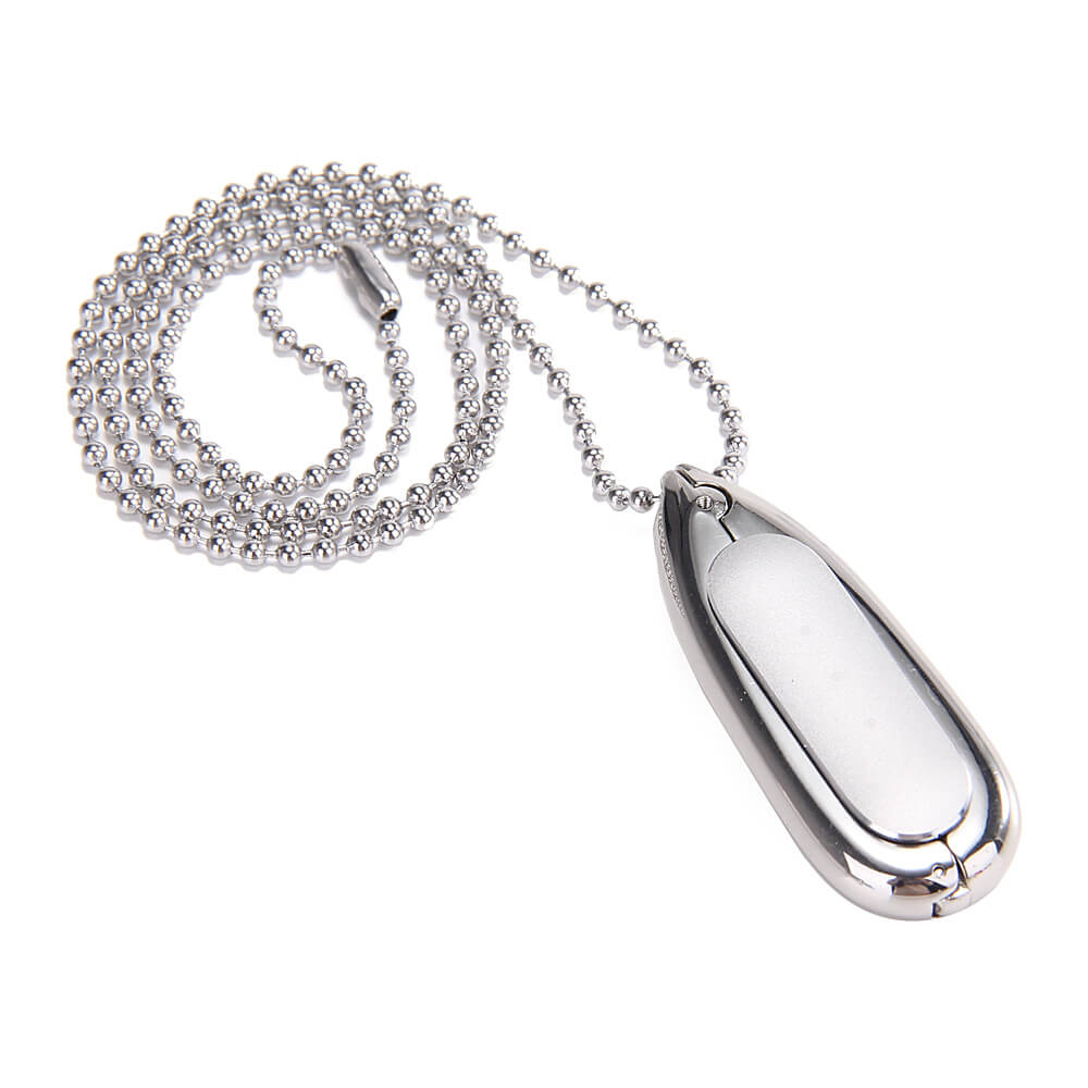 New Water Drop-shaped Metal Necklace Pendant Case for Xiaomi Miband / 1S Smart Bracelets - Silver