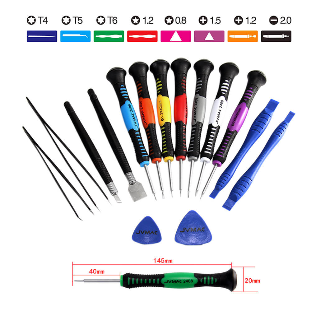 JVMAC 2408A 16 in 1 Toolset Screwdriver Repair Tools Kit Set