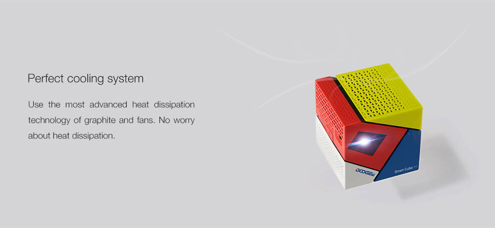 DOOGEE P1 1000LM DLP Projector 2.4G WiFi 1G/8G Bluetooth 4.0 4800mAh Miracast DLNA - Rainbow