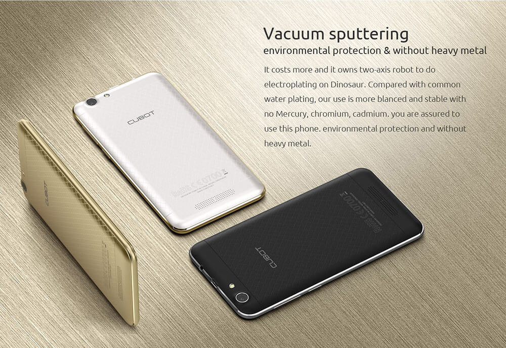 [HK Stock]CUBOT DINOSAUR Smartphone 5.5inch IPS HD 4G FDD-LTE Android 6.0 3GB 16GB MTK6735A Quad Core 4150mAh Battery Utra-thin OTG Hoknot - Gold