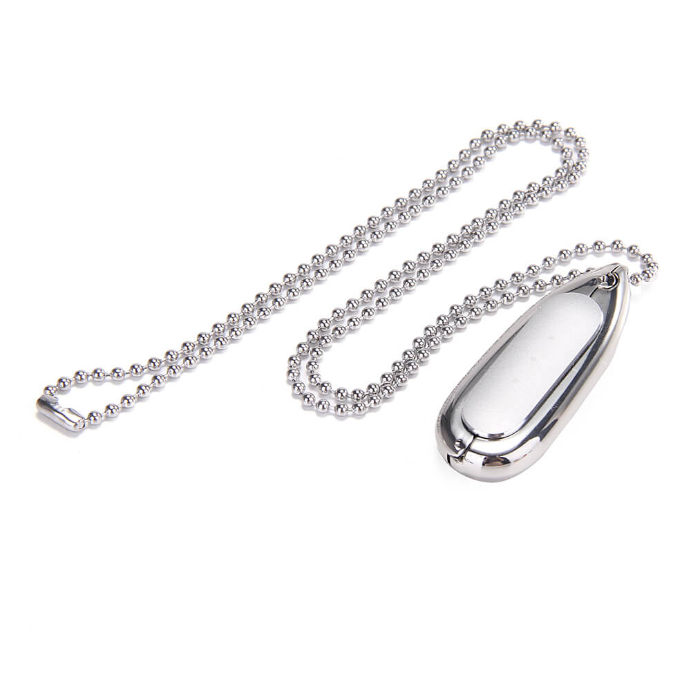 New Water Drop-shaped Metal Necklace Pendant Case for Xiaomi Miband / 1S Smart Bracelets - Silver