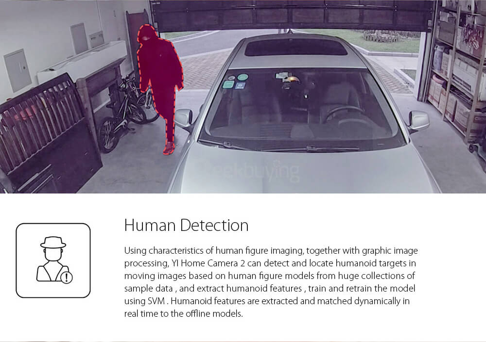 [HK Stock] Official US Edition Yi Home Camera 2 FHD 1080P Ambarella S2LM 130 Wide Angles Gesture Recognition Human Detection Yi Smart WiFi Camera 2 - White