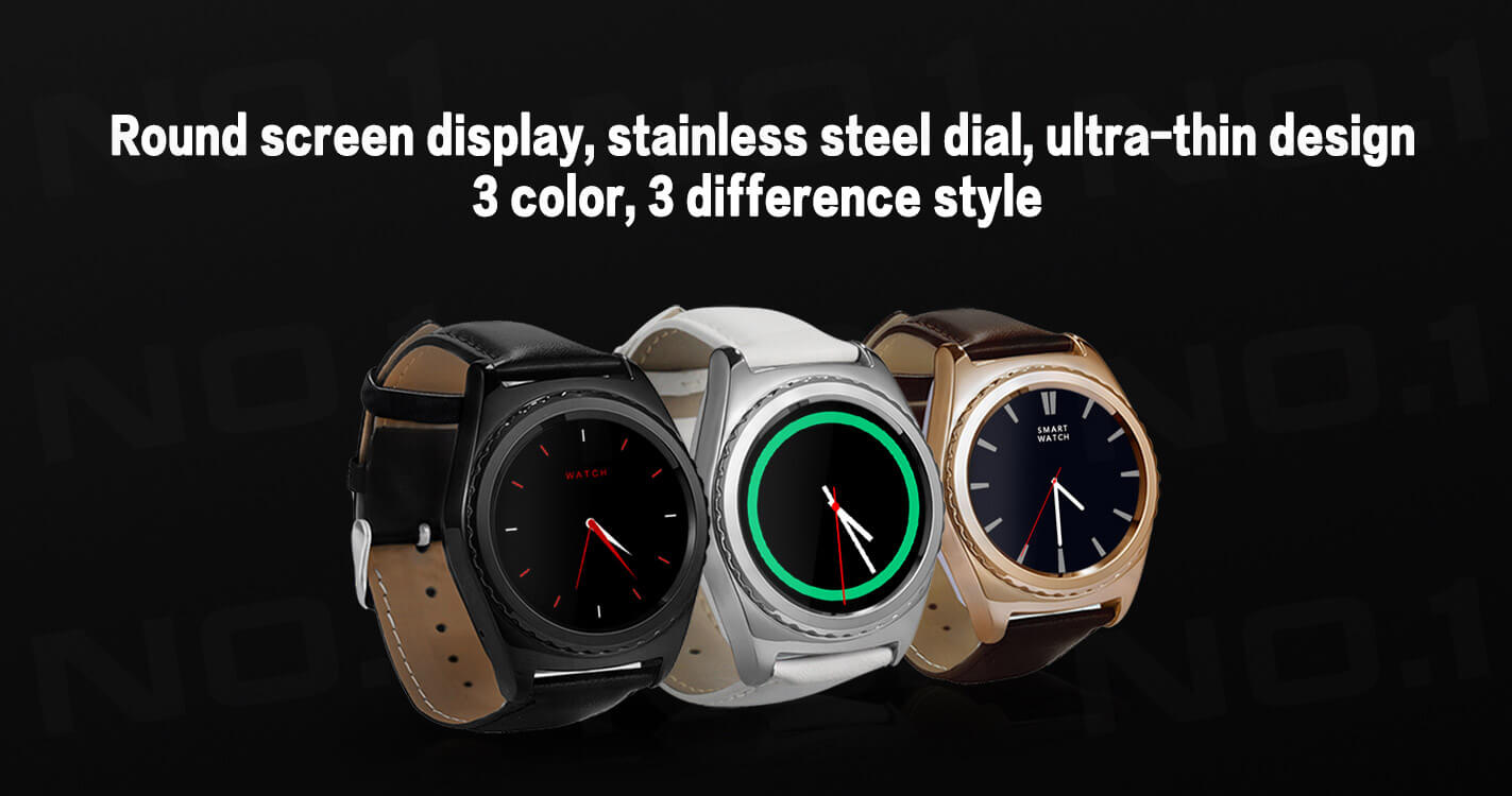 No.1 G4 MTK6261 Smartwatch Phone Heart Rate Monitor Fitness Tracker Support 2G SIM/TF Card For Android (Leather Band) - Black