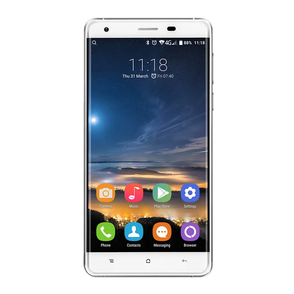 [HK Stock]OUKITEL K6000 Pro 5.5inch LTPS 2.5D FHD 4G 6000mAh Android 6.0 Smartphone 64-Bit MTK6753 Octa Core 3GB 32GB 16.0MP Touch ID Flash Charge OTG - White