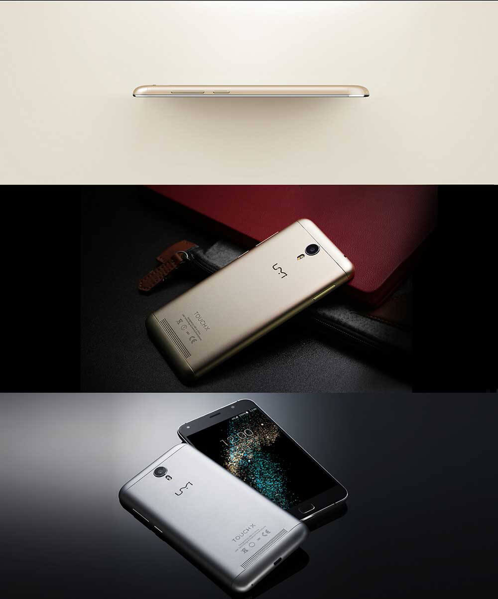 UMI TOUCH X 5.5inch 2.5D FHD 4G LTE Android 6.0 2GB 16GB Smartphone 64bit MTK6735A Quad-Core 1.3GHz 5.0MP 13.0MP 4000mAh OTG Metal Body - Gray