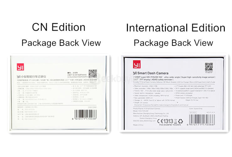 [Spain Stock] [International Edition] Xiaoyi Yi Smart Car DVR 1080P 60FPS 165 Degree WiFi Built-in 240mAh Battery Support Android & IOS - Grey