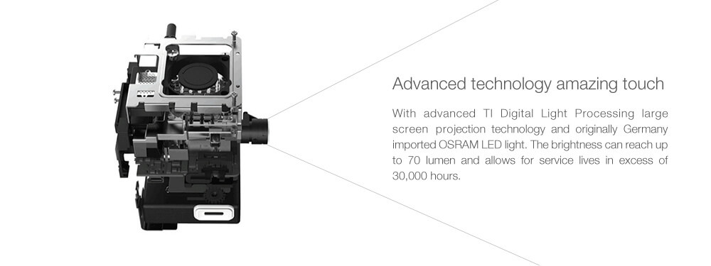 DOOGEE P1 1000LM DLP Projector 2.4G WiFi 1G/8G Bluetooth 4.0 4800mAh Miracast DLNA - Rainbow