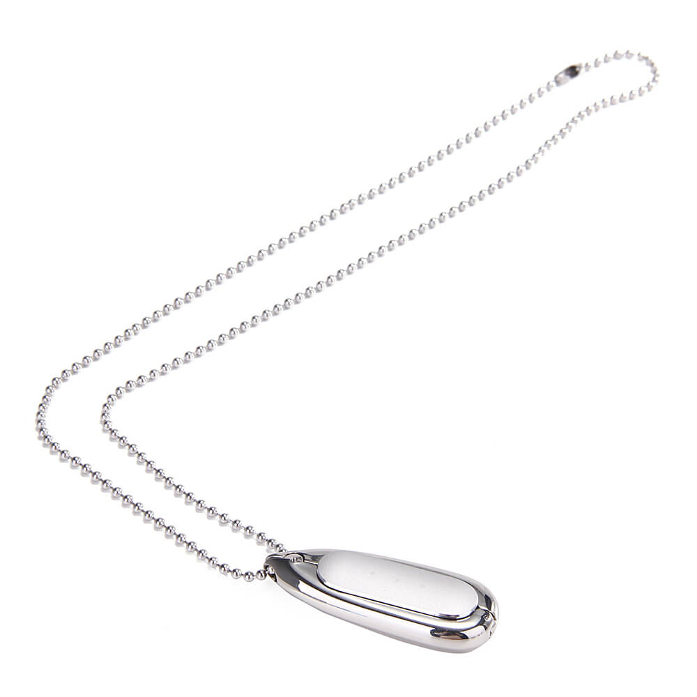 New Water Drop-shaped Metal Necklace Pendant Case for Xiaomi Miband / 1S Smart Bracelets - Silver