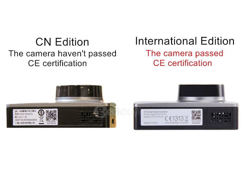 [International Edition] Xiaoyi Yi Smart Car DVR Dash Camera (Gold) + Car Suction Cup + 16GB Micro SD Card