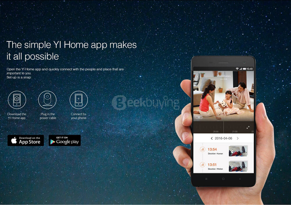 [HK Stock] Official US Edition Yi Home Camera 2 FHD 1080P Ambarella S2LM 130 Wide Angles Gesture Recognition Human Detection Yi Smart WiFi Camera 2 - White