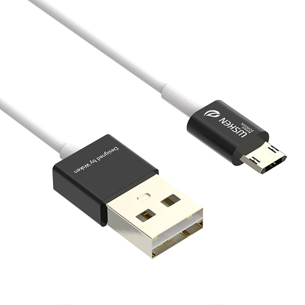 Wsken Micro USB Charging and Sync Doublesided Plug Aluminum Cable