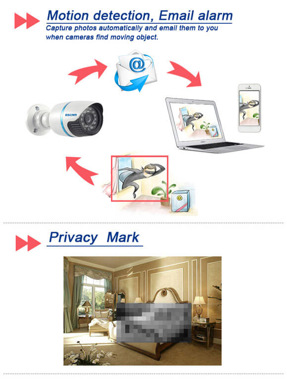 ESCAM Q630M ONVIF 1MegaPixel 720P P2P Mini IR Security IP Camera