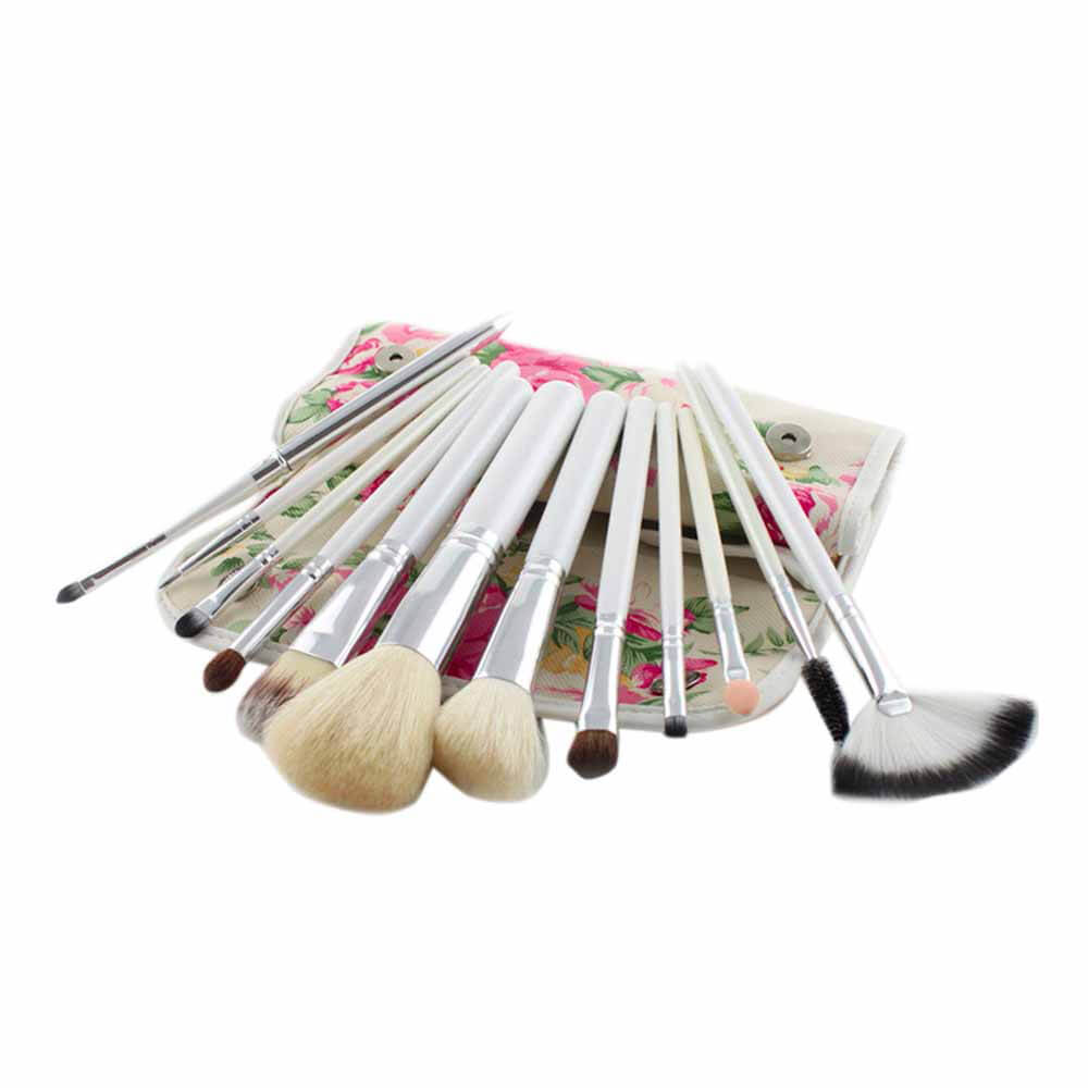 12Pcs Makeup Brush Kits Cosmetic Facial Makeup Set With Rose Flower Case