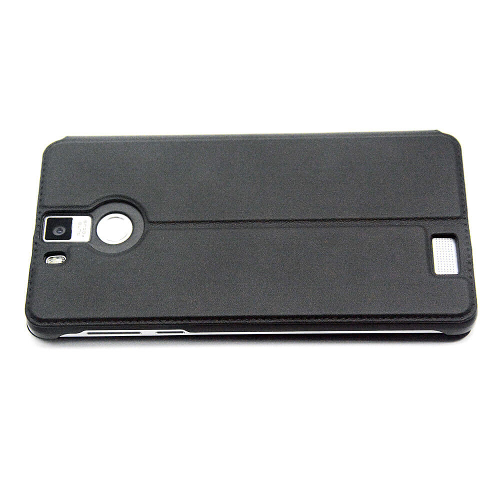 [HK Stock]Original Leather Case For OUKITEL K6000 Pro Protective Flip Phone Case With Window And PC Back Cover - Black