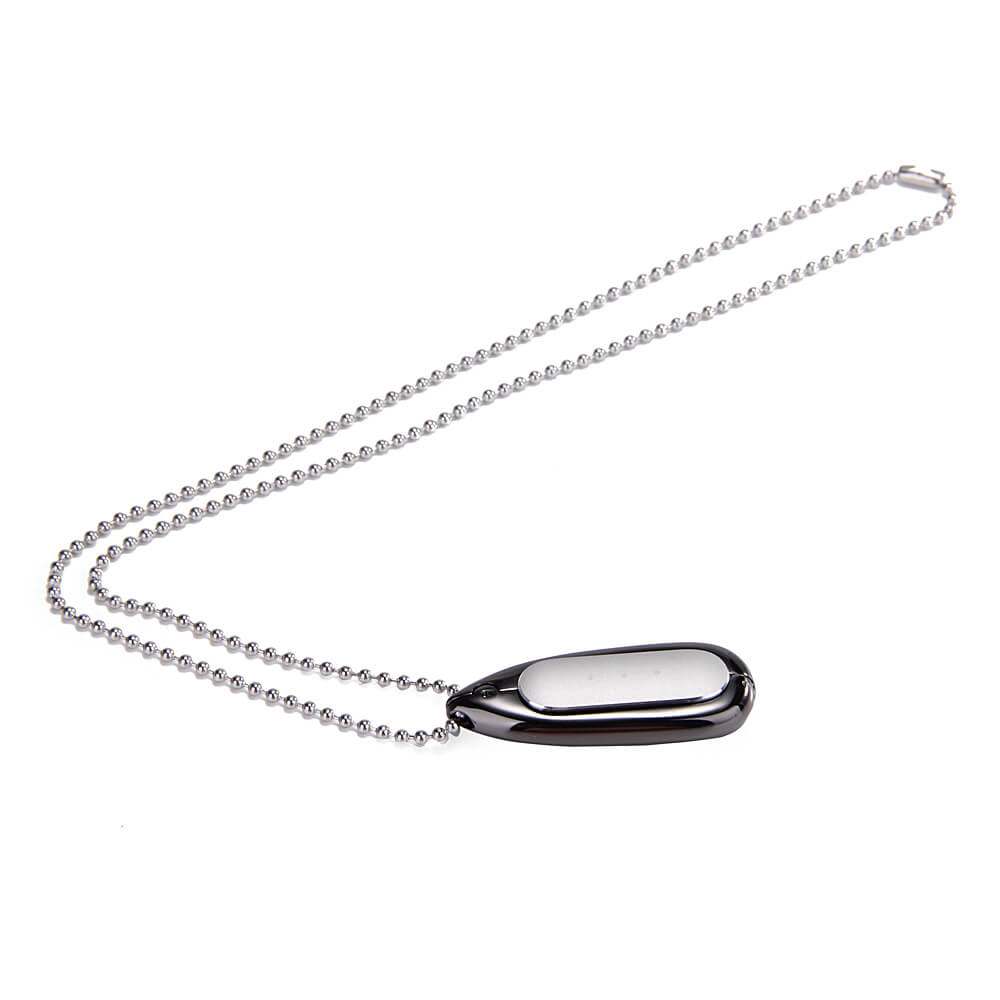 New Water Drop-shaped Metal Necklace Pendant Case for Xiaomi Miband / 1S Smart Bracelets - Black