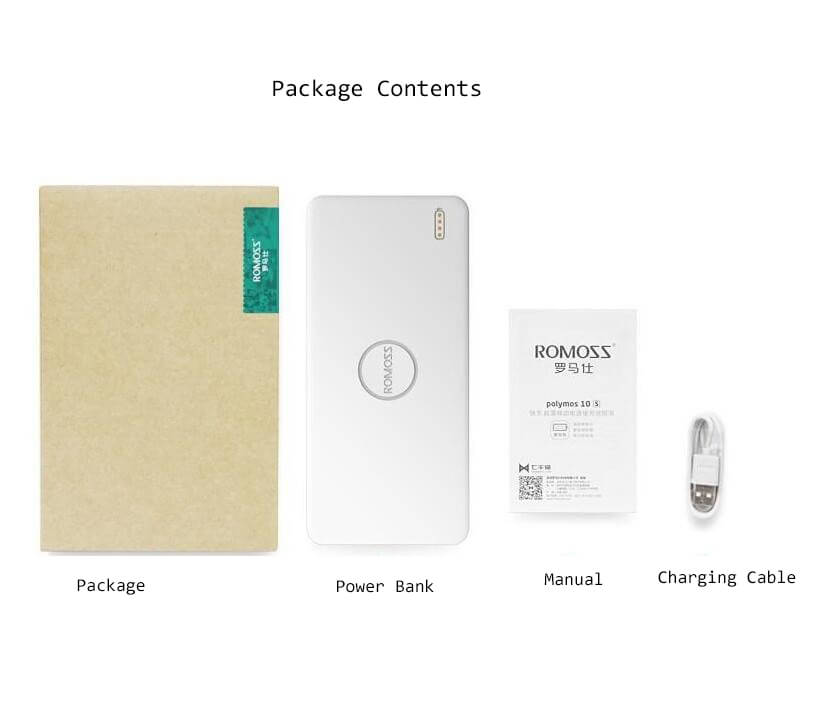 Original ROMOSS PB10S Qualcomm Quick Charge 2.0 10000mAh Dual USB Two Way Quick Charge Li-polymer Power Bank Mobile Power Charge