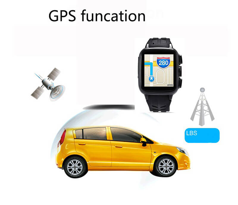 UWatch UC08 Android 4.4 3G WiFi GPS Smart Watch Phone MTK6572A Heart Rate Monitor 512MB 4GB SIM Card 3.0MP Camera 600mAh Battery IP67 Waterproof - Black