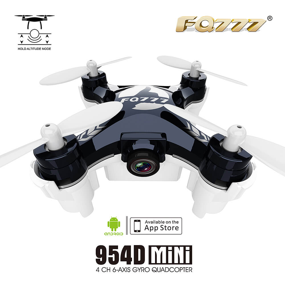 FQ777-954D WIFI FPV Camera Altitude Hold Mode 3D Flip 6-AXIS GYRO RC Nano Quadcopter BNF - Black