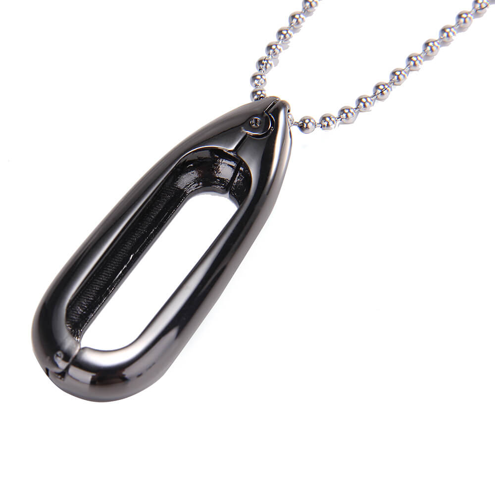New Water Drop-shaped Metal Necklace Pendant Case for Xiaomi Miband / 1S Smart Bracelets - Black