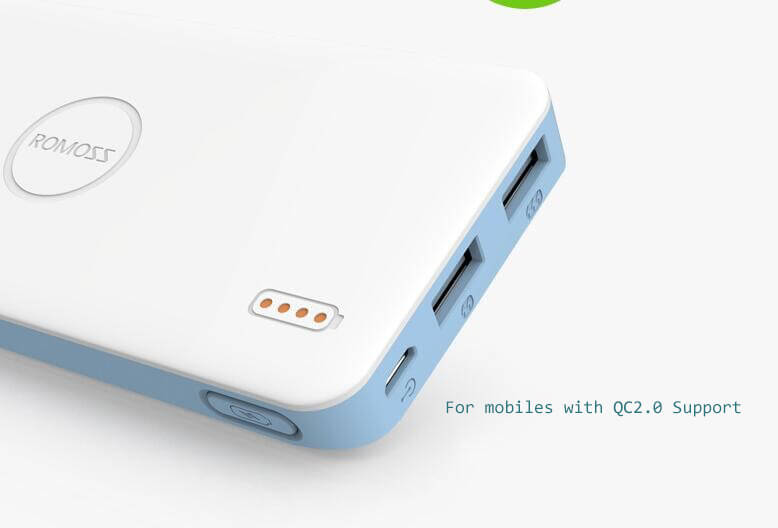 Original ROMOSS PB10S Qualcomm Quick Charge 2.0 10000mAh Dual USB Two Way Quick Charge Li-polymer Power Bank Mobile Power Charge