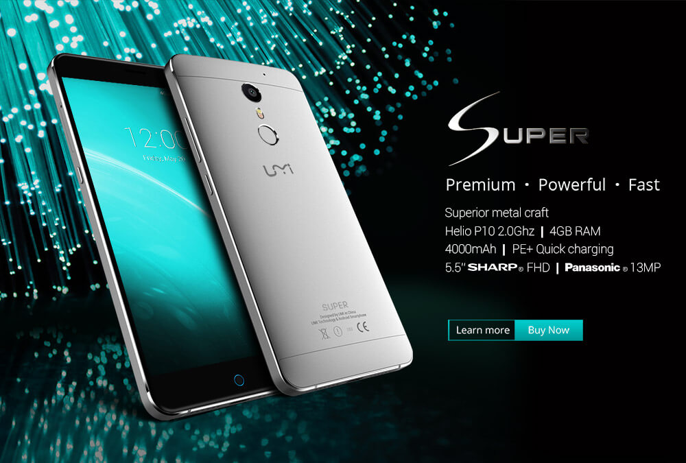 [HK Stock][Package B]UMI Super 5.5inch FHD Android 6.0 MTK6755 Octa core 2.0GHz 4GB RAM 32GB ROM Smartphone(Gray) + Back Case(Transparent) + Tempered Glass