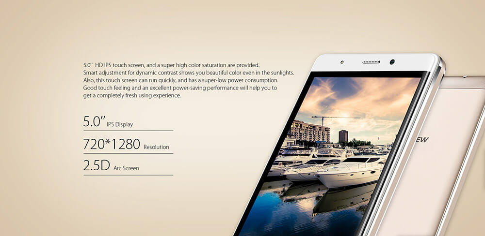 Blackview A8 5.0inch HD Screen 3G Smartphone Android 5.1 1GB RAM 8GB ROM MT6580A Quad Core 1.3GHz 8.0MP WIFI GPS - Gold