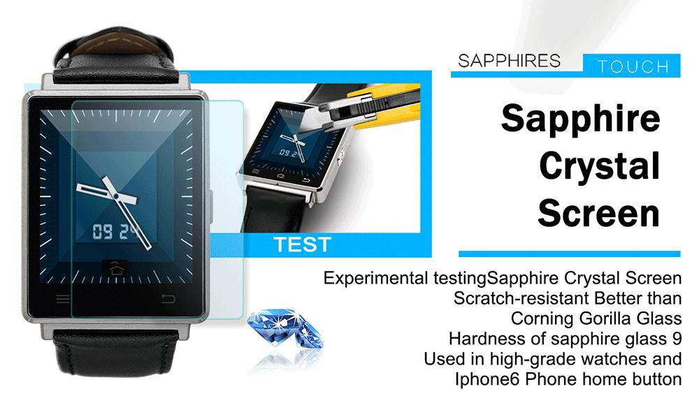 No.1 D6 Android 5.1 3G Smartwatch Phone Heart Rate Monitor MTK6580 Quad Core 1.3GHz 1GB RAM 8GB ROM Google Play GPS WiFi Bluetooth 4.0 for Android iOS - Silver