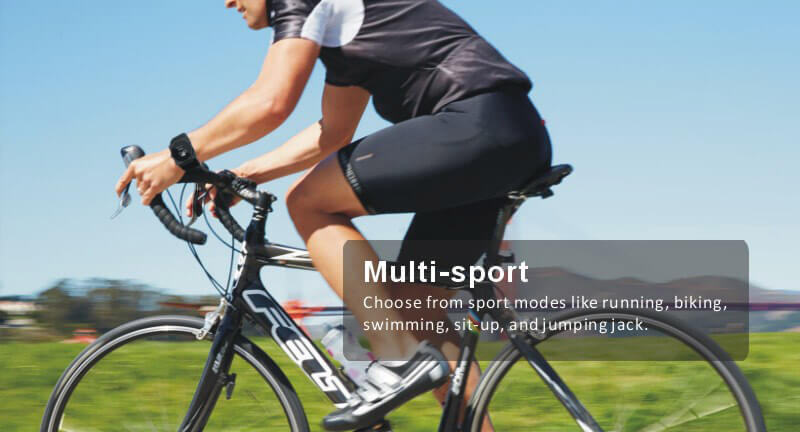 Advance Bluetooth 4.0 Sports Smart Watch 6-axis Acceleration Heart Rate Monitor Activity Fitness Tracker Call Reminder for Android iOS - Blue