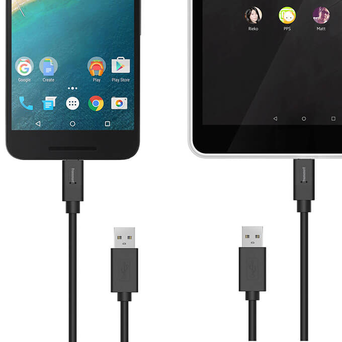Tronsmart 6feet 1.8M Reversible Type-C Male to USB 2.0 A Male Cable for USB-C Devices ChromeBook Pixel Nexus 5X Nexus 6PGoogle Pixel Google Pixel XL LG G5 and More