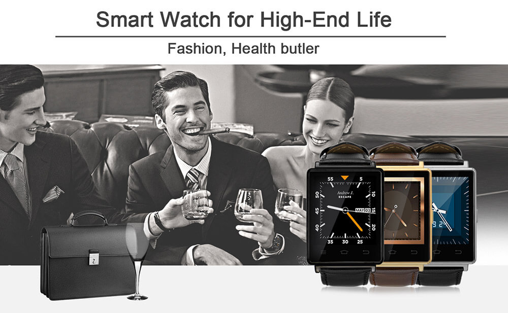 No.1 D6 Android 5.1 3G Smartwatch Phone Heart Rate Monitor MTK6580 Quad Core 1.3GHz 1GB RAM 8GB ROM Google Play GPS WiFi Bluetooth 4.0 for Android iOS - Silver