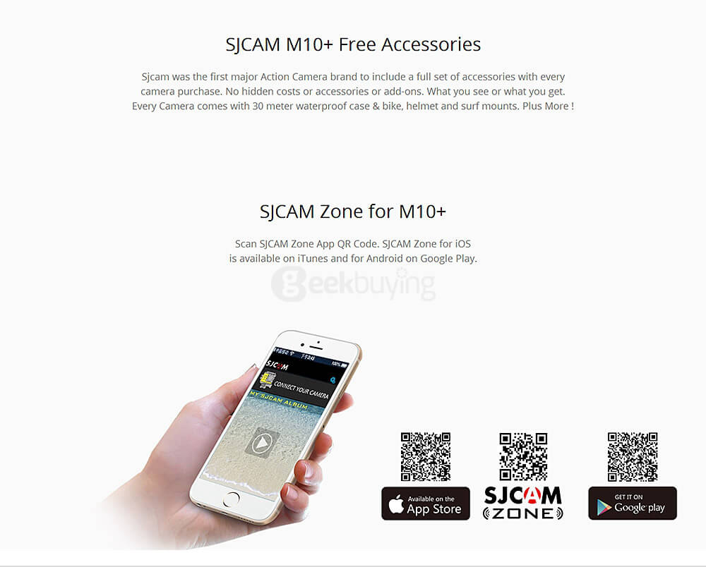 SJCAM M10 Plus Sports Camera DV 2K Resolution Novatek NTK96660 Chipset 170 Wide Angle Fisheyes Lens IP 86 Action Camera  -  Black