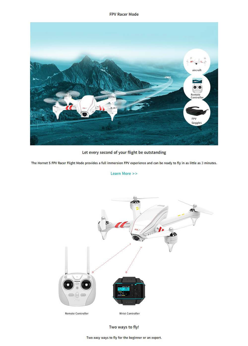 JYU Hornet S HornetS 5.8G GPS RC Racing Quadcopter RTF - Basic 3