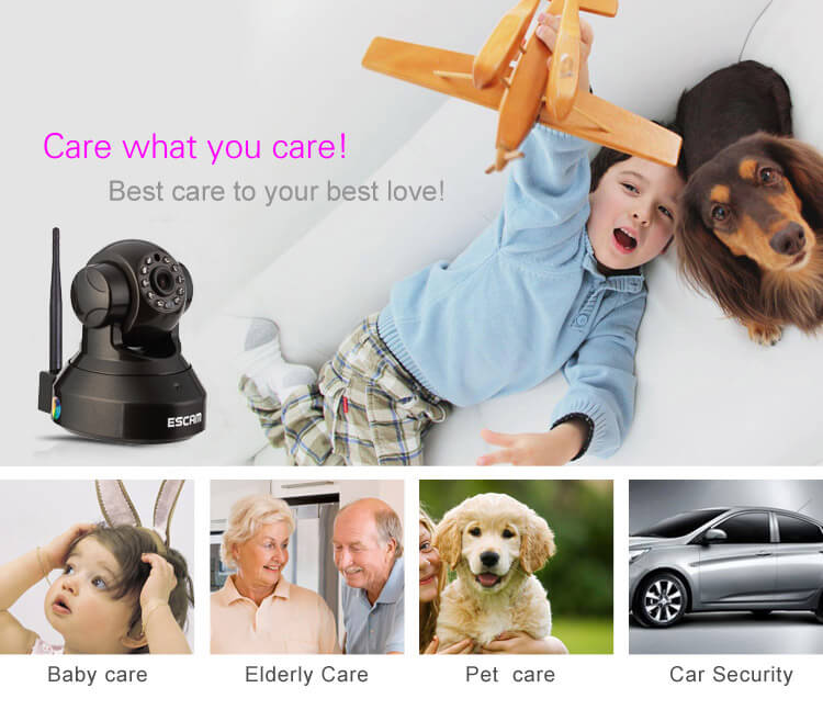 ESCAM Black Pearl QF100 1/4 Inch CMOS 720P P2P IP Dome Camera IR Nightvision ONVIF iOS / Android View