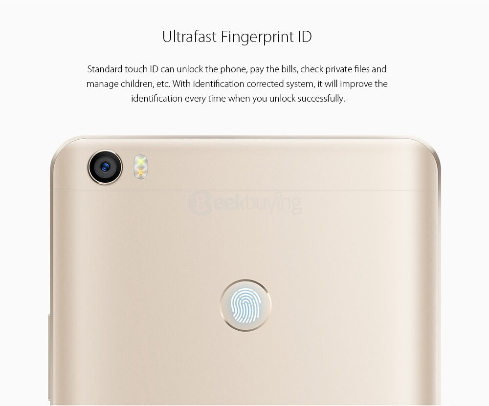 [HK Stock]Xiaomi Mi Max 6.44 Inch FHD 4GB 128GB MIUI V8 Smartphone 64bit Qualcomm Snapdragon 652 Octa Core 5.0MP 16.0MP TOUCH ID 4850mAh Battery IR Remote Control - Gold