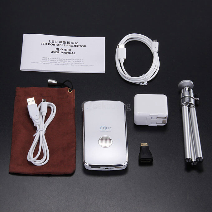 Ultra Slim Pocket DLP Home Theater Projector HDMI 1080P MHL Input 50LM